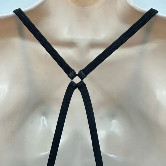 ATHLETA Slash stripe blousy woman activewear workout support tankini 40 D/DD - Picture 9 of 14